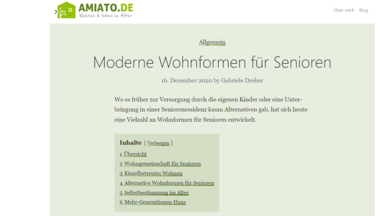 Screenshot der Website von amiato.de