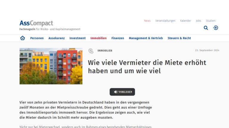 Ein Bild von der Startseite von AssCompact