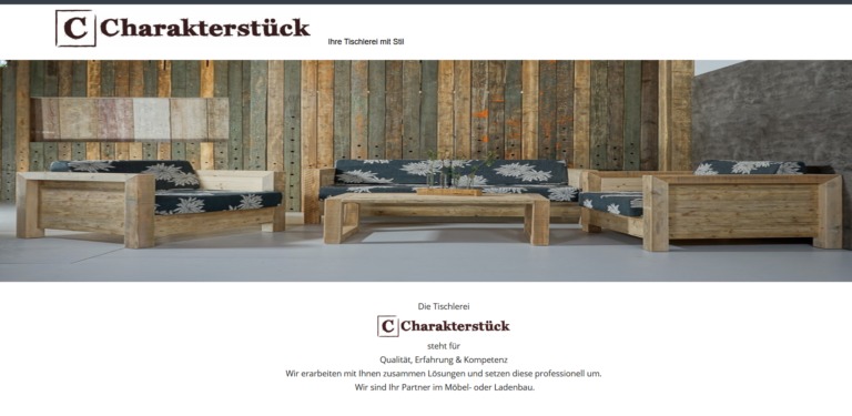 Startseite von https://www.charakterstueck-tischlerei.de/