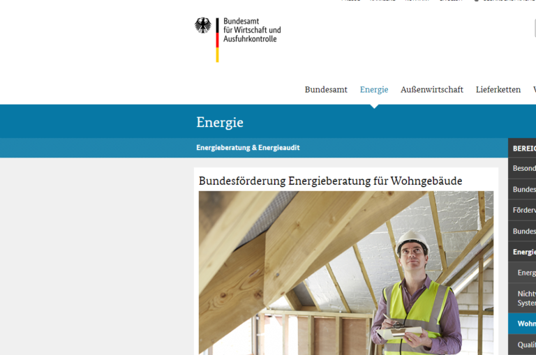 Screenshot des Bundesamtes für Wirtschaft und Ausfuhrkontrolle
