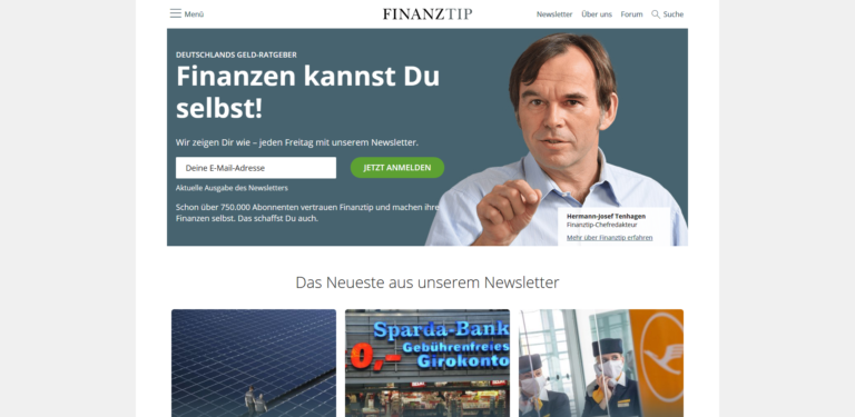 Screenshot von www.finanztip.de