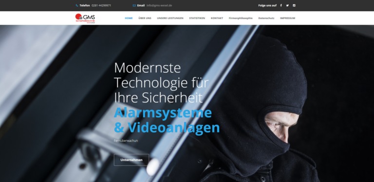 Startseite von https://www.gms-sicherheitstechnik.de/