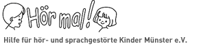 Logo für „Hör mal!“, eine Organisation zur Unterstützung von Kindern mit Hör- und Sprachbehinderungen in Münster, Deutschland.