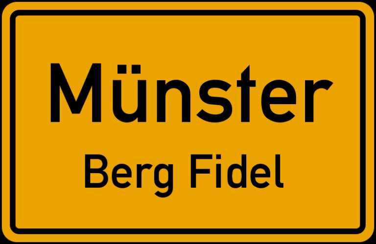Ortsschild Münster Berg Fidel