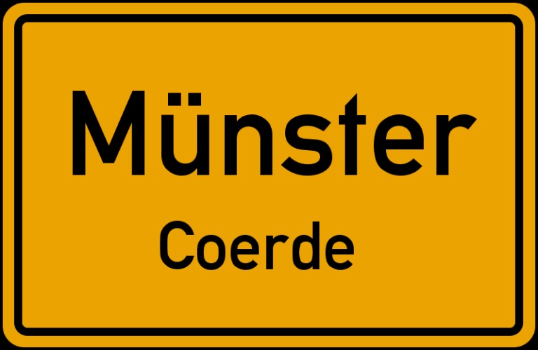 Ortsschild Münster Coerde