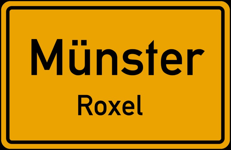 Ortsschild Münster Roxel