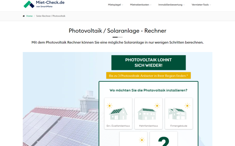 Photovoltaik Solar Rechner
