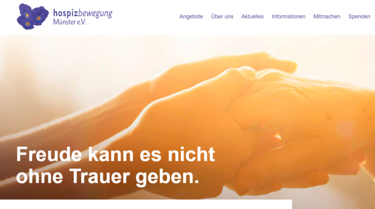 Zwei Hände, die sich sanft umarmen und eine Botschaft des Trostes und der Unterstützung vermitteln. Der überlagerte Text lautet: „Freude kann nicht ohne Kummer existieren“.