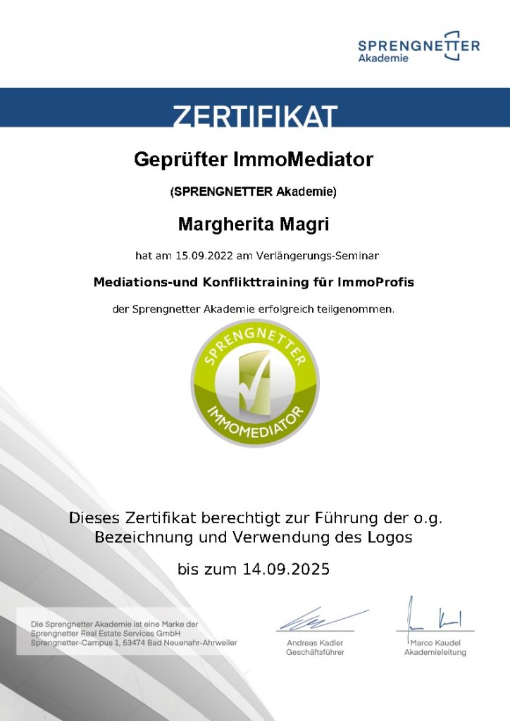 Zertifikat ImmoMediator