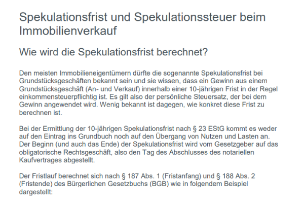 Spekulationsfrist